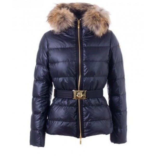 Moncler grazioso collo di pelliccia e cinturino Slim caldo Cappotti uscita